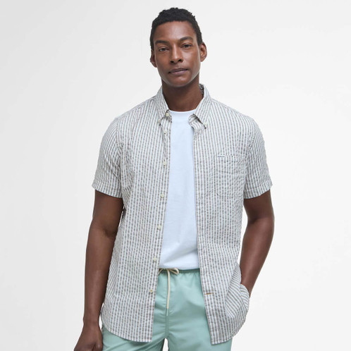 Stone Barbour Mens Cresswell Seersucker Summer Fit Shirt Front