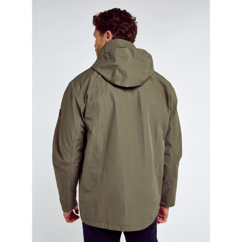 Kelp Dubarry Mens Crossbarry Waterproof Jacket On Model Back
