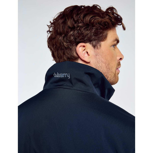 Navy Dubarry Mens Starboard Blouson Jacket Collar Detail