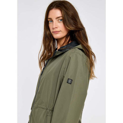 Kelp Dubarry Womens Brookside Waterproof Jacket On Model Sleeve Detail