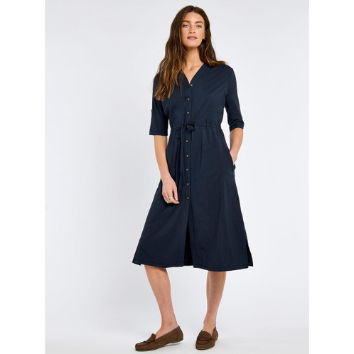 Navy Dubarry Womens Hanlon Shirt Dress On Model