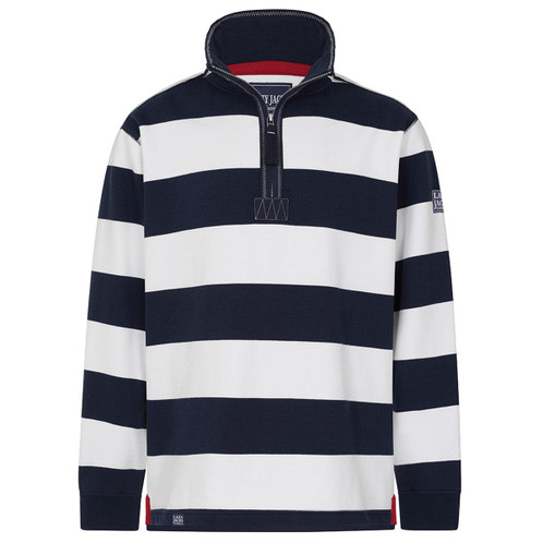 Marine Lazy Jacks Mens LJ39 Striped 1/4 Zip Sweatshirt