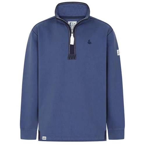 Denim Lazy Jacks Mens LJ40 Plain 1/4 Zip Sweatshirt