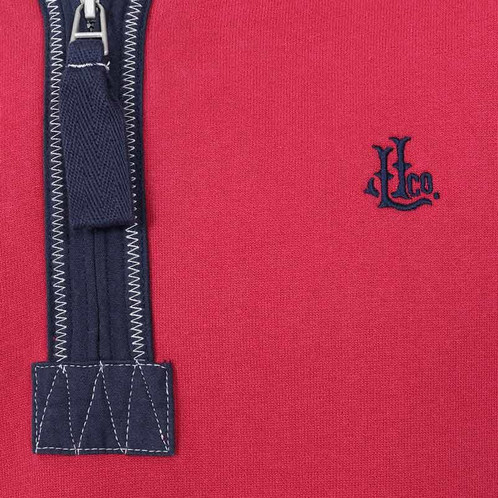 Rouge Lazy Jacks Mens LJ40 Plain 1/4 Zip Sweatshirt Zip Detail