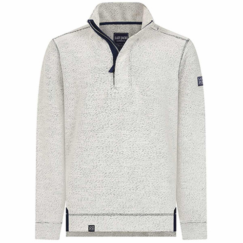Grey Marl Lazy Jacks Mens LJ703 1/4 Zip Textured Sweatshirt