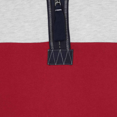 Rouge Lazy Jacks Mens LJ19 Striped 1/4 Zip Sweatshirt Detail