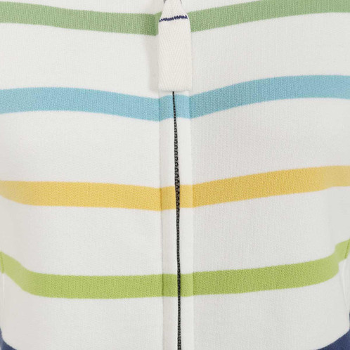 Greens Lazy Jacks Womens LJ32 Striped Full Zip Sweatshirt Back Zip Detail