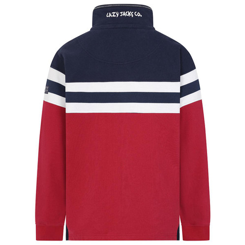 Rouge Lazy Jacks Mens LJ51 Thin Stripe 1/4 Zip Sweatshirt Back