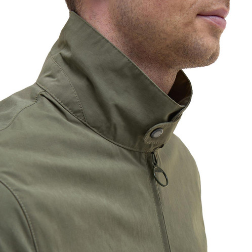 Light Moss Barbour Mens Fernport Casual Jacket Collar