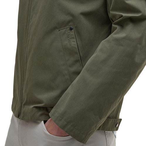 Light Moss Barbour Mens Fernport Casual Jacket Sleeve