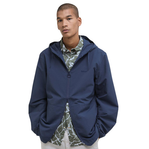 Dark Denim Barbour Mens Newhill Showerproof Jacket Front