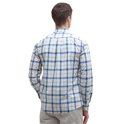 Sea Haze Tartan Barbour Mens Rawley Tailored Shirt Back
