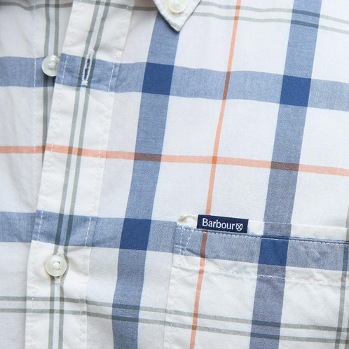 Sea Haze Tartan Barbour Mens Rawley Tailored Shirt Badge