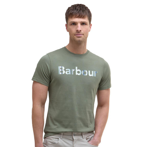Light Moss Barbour Mens Westsand Tailored Fit T-Shirt Front