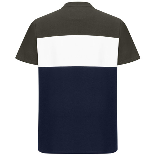 Forest/White/Navy Hoggs Of Fife Mens Dalbeattie Colour Block T-Shirt Back