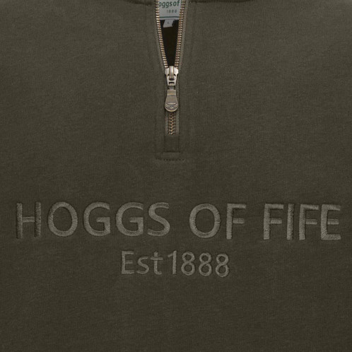 Forest Hoggs Of Fife Mens Galloway 1888 Plain 1/4 Zip Sweatshirt Chest