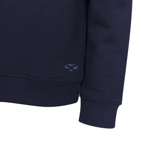 Navy Hoggs Of Fife Mens Galloway 1888 Plain 1/4 Zip Sweatshirt Cuff