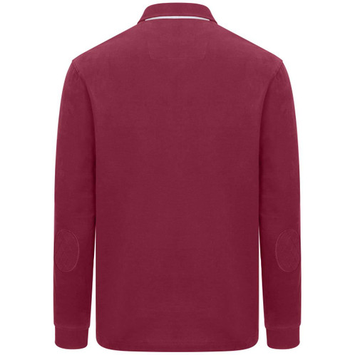 Burgundy Hoggs Of Fife Mens Moffat Rugby Shirt Back