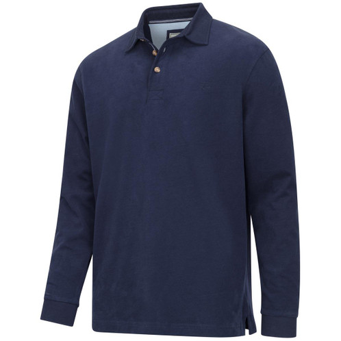 Navy Hoggs Of Fife Mens Moffat Rugby Shirt