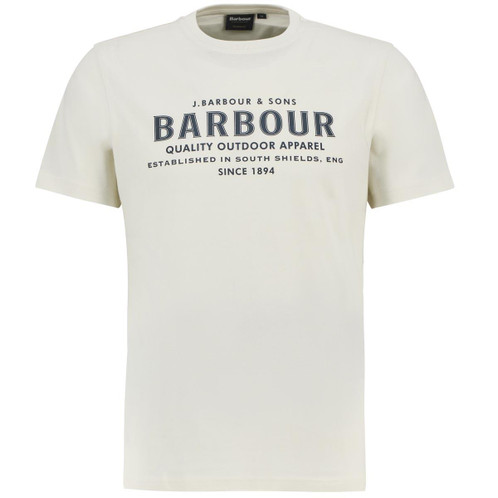 Whisper White Barbour Mens Moorside Logo T-Shirt