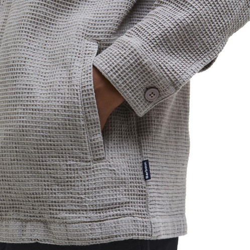 Concrete Barbour Mens Sandwood Waffle Overshirt Pocket