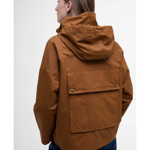 Rust Brown Barbour Womens Cecile Showerproof Jacket Back