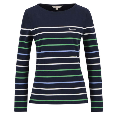 Navy Stripe Barbour Womens Hawkins Top PRE-AW25