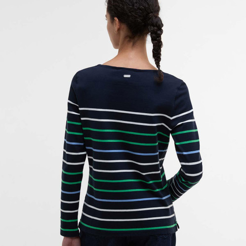 Navy Stripe Barbour Womens Hawkins Top PRE-AW25 Back