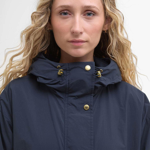 Dark Navy Barbour Womens Naboo Showerproof Jacket Collar