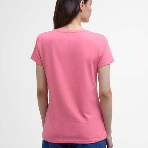 Pink Punch Barbour Womens Saltford T-Shirt Back
