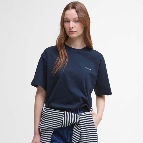 Navy Barbour Womens Jema Top On Model