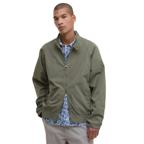 Light Moss Barbour Mens Royston Cotton Casual Jacket Front