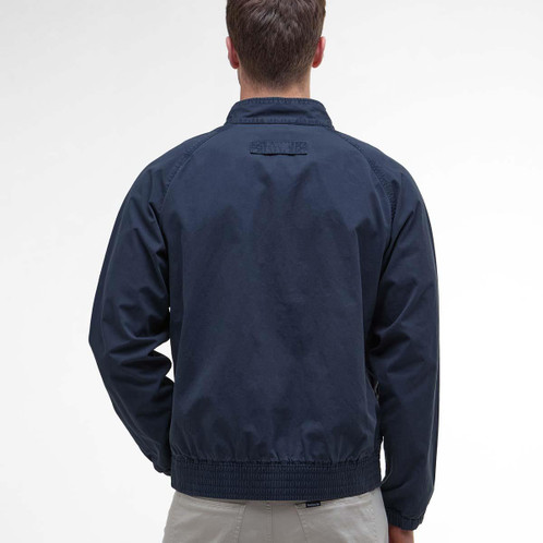 Dark Denim Barbour Mens Royston Cotton Casual Jacket Back
