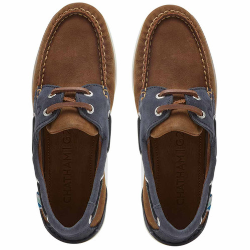 Brown/Navy Chatham Womens Bermuda Lady II G2 Deck Shoes Top View