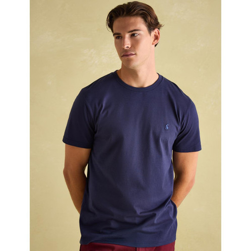 Navy Blue Joules Mens Denton T-Shirt On Model