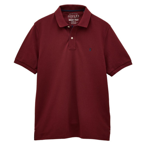 Burgundy Red Joules Mens Woody Polo Shirt