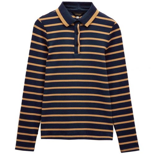 Navy/Tan Joules Womens Fairfield Long Sleeve Polo Shirt