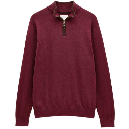 Burgundy Red Joules Mens Hillside 1/4 Zip Jumper
