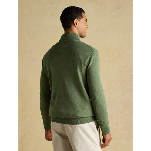 Khaki Joules Mens Hillside 1/4 Zip Jumper On Model Back