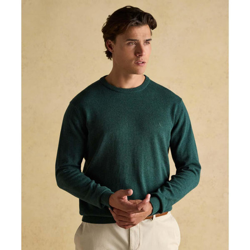 Dark Green Joules Mens Hillside Crew Neck Jumper