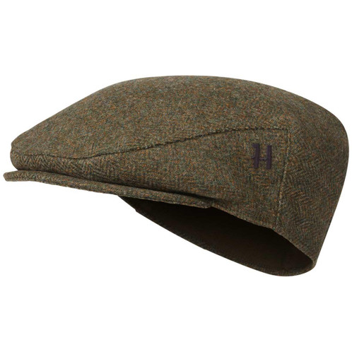 Forest Green/Herringbone Harkila Mens Kenmore Classic Flat Cap