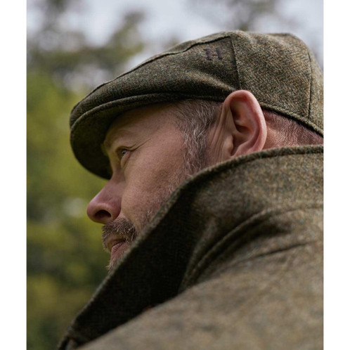 Forest Green/Herringbone Harkila Mens Kenmore Classic Flat Cap Lifestyle