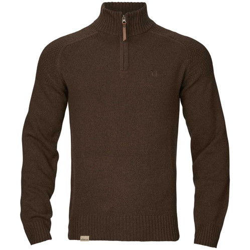 Demitasse Brown Harkila Mens Vincent Merino Half Zip Pullover