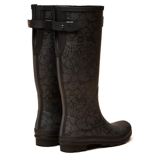 Black Joules Womens Welly Print Tall Wellies Back