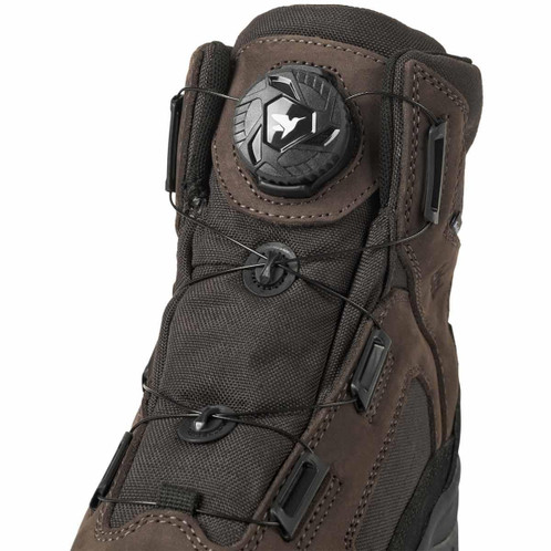 Dark Brown Seeland Mens Enduro Dial Mid Boots Lacing Detail