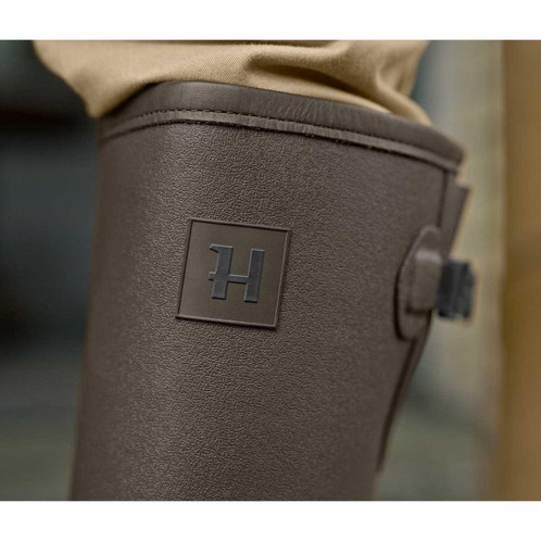 Dark Willow Green Harkila Mens Forester Gusset Rubber Boot Front Detail