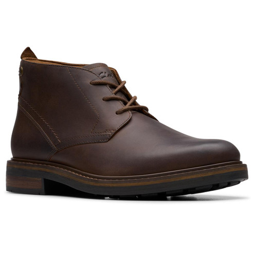 Beeswax Leather Clarks Mens Newford Mid Chukka Boot