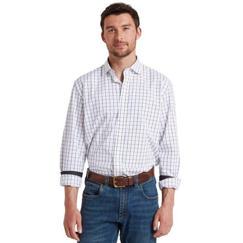 Blue Check Schoffel Mens Halesworth Tailored Shirt model