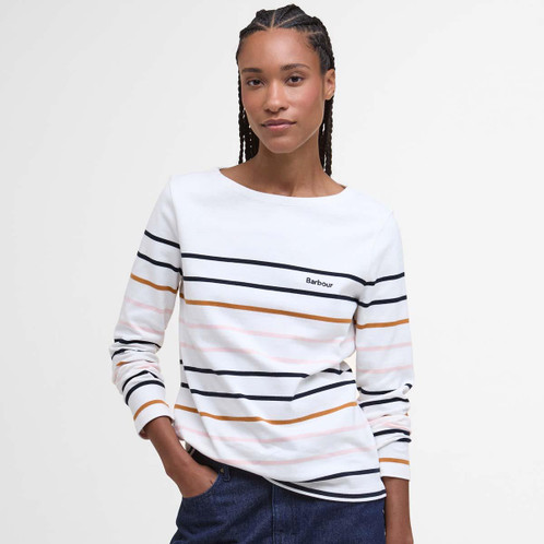 Cloud Stripe Barbour Womens Hawkins Top Front