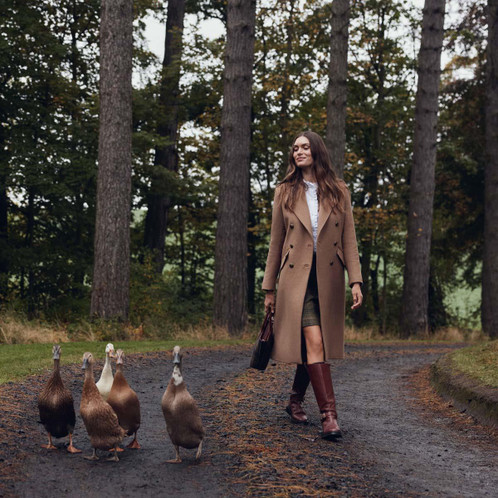 Camel Barbour Womens Cottesmore Wool Jacket Lifestyle